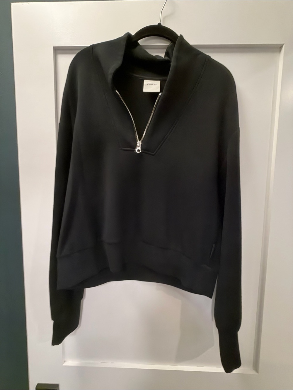 Varley Black Half-Zip Funnel Neck Sweatshirt